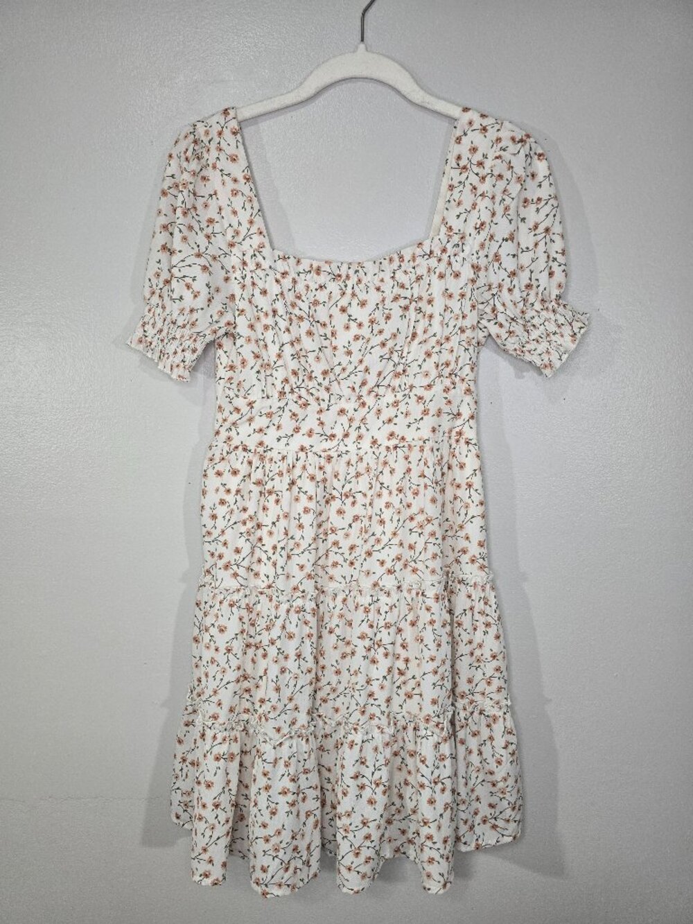 Blue Pepper Ditsy Tiered Mini Dress- Size Small